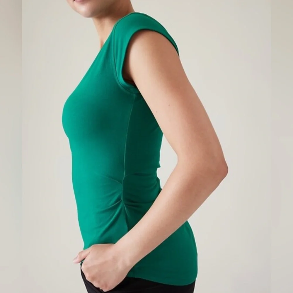 Athleta Outbound V Neck Tee-Emerald Green - Picture 2 of 6